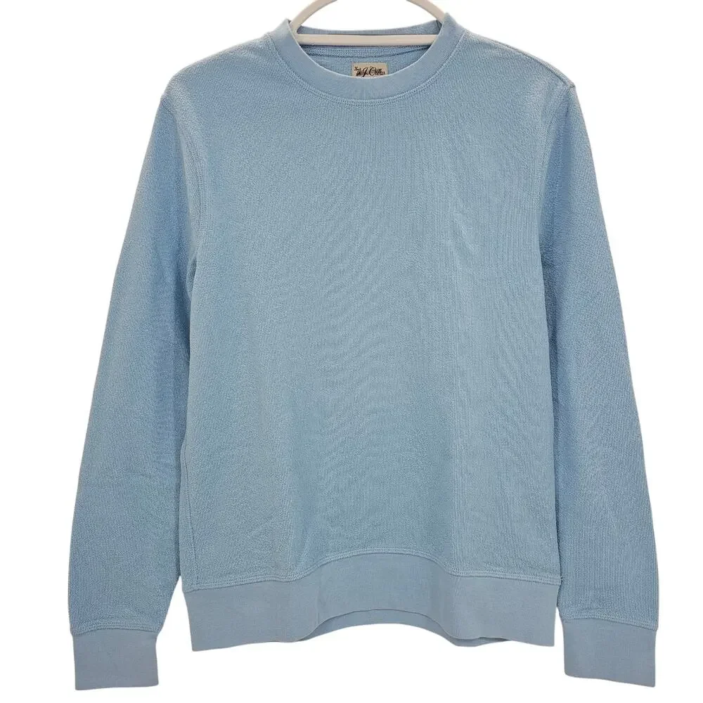 J. Crew Mens size M Long Sleeve Textured Crewneck Sweater Tee Blue BW407 NEW